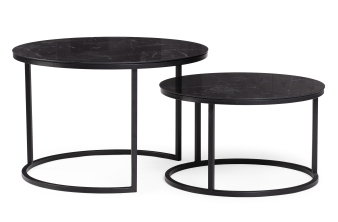 Комплект столиков Плумерия 60,5х39,5(50,5х29,5) черный мрамор / черный