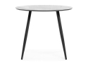 Стеклянный стол Абилин 90х76 ультра белое стекло / черный / черный матовый