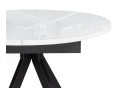 Стеклянный стол Ален 90(120)х90х75 белый / черный