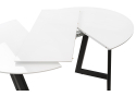 Стеклянный стол Алингсос 100(140)х100х76 белая шагрень / белый