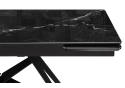 Стеклянный стол Блэкберн 140(200)х80х75 черный мрамор / черный