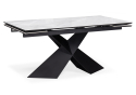 Стеклянный стол Хасселвуд 160(220)х90х77 белый мрамор / черный