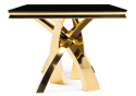 Стеклянный стол Komin 2 200х100х76 черный / золото