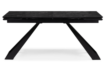 Стеклянный стол Кловис 100(140)х100х76 магеллан / черный