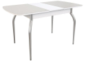 Стеклянный стол Танго 110(146)х75х75 белый / белый