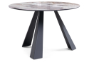 Стеклянный стол Вернер 115х75 серо-коричневый агат / графит
