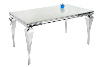 Деревянный стол Абилин 100х76 мрамор белый / белый матовый