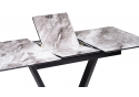 Стол на тумбе Бугун 120(160)х80х77 мрамор серый / черный