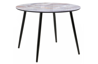 Стеклянный стол Анселм 100х76 кианит / черный