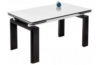 Стеклянный стол Давос 140(200)х80х78 венге / белый