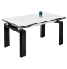 Стеклянный стол Давос 140(200)х80х78 венге / белый