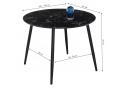 Стеклянный стол Кловис 100(140)х100х76 вставка стекло черный мрамор / черный