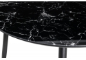 Стеклянный стол Кловис 100(140)х100х76 вставка стекло черный мрамор / черный