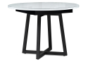 Стеклянный стол Регна 100(130)х100х75 черный / белый