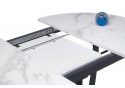 Стеклянный стол Венера 110(148)х110х77 графит / белый мрамор