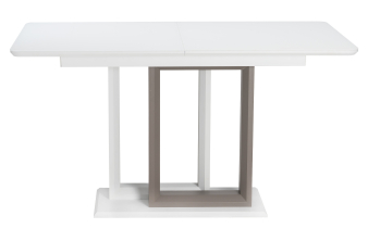 Стеклянный стол Эмма 110(150)х70х76 белый мрамор / белый