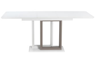 Стеклянный стол Торвальд 140(200)х80х77 белый мрамор / черный